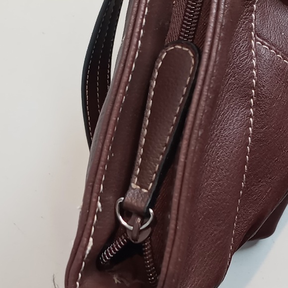 Sears- All Leather Shoulder Bag -Y2K/Bohemian/Minimalist- Brown - Picture 7 of 15